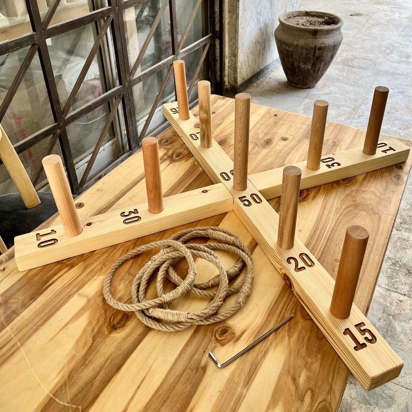 Fun wooden beach game