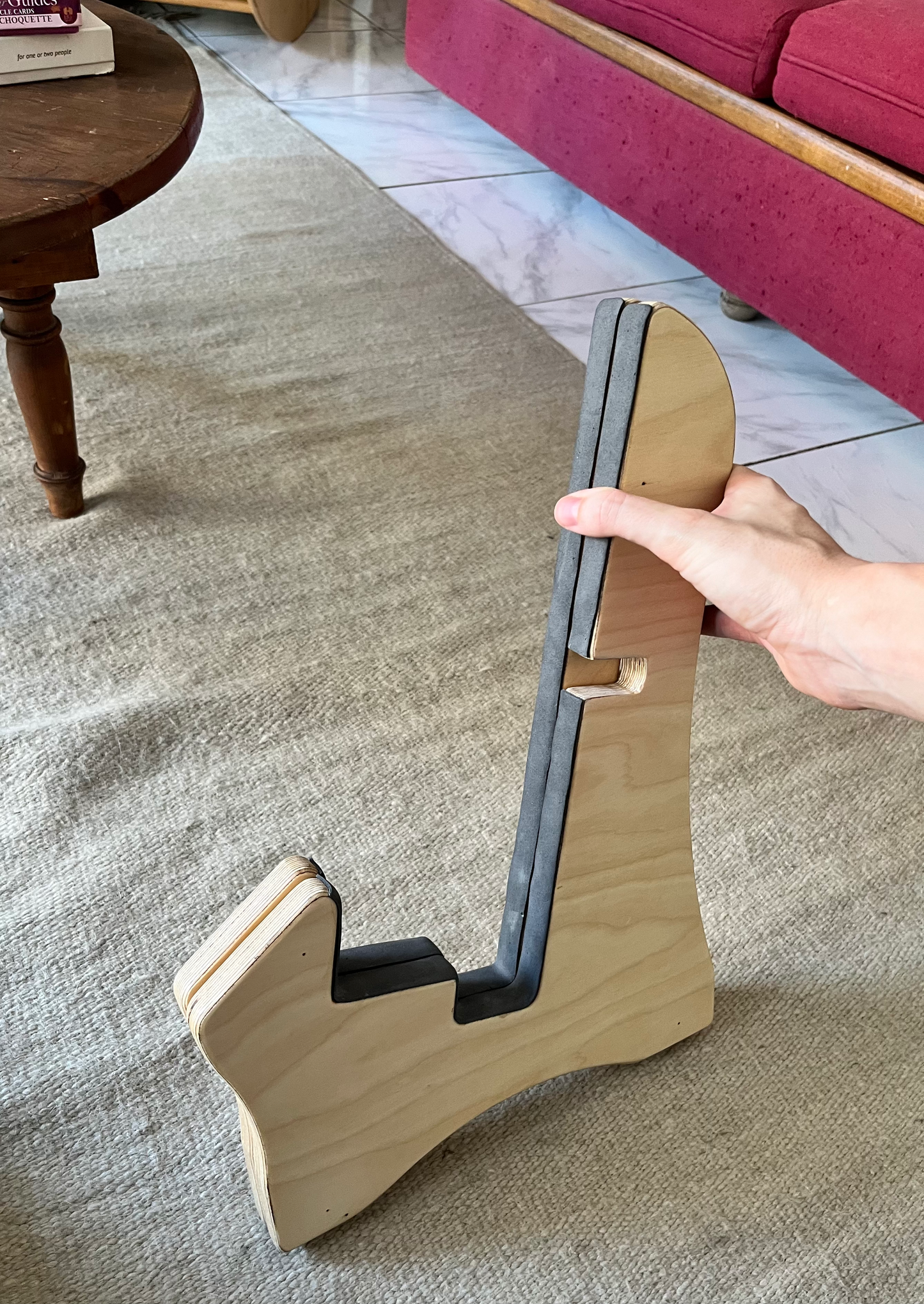 Wooden guitar stand