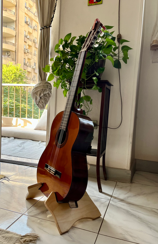 Wooden guitar stand